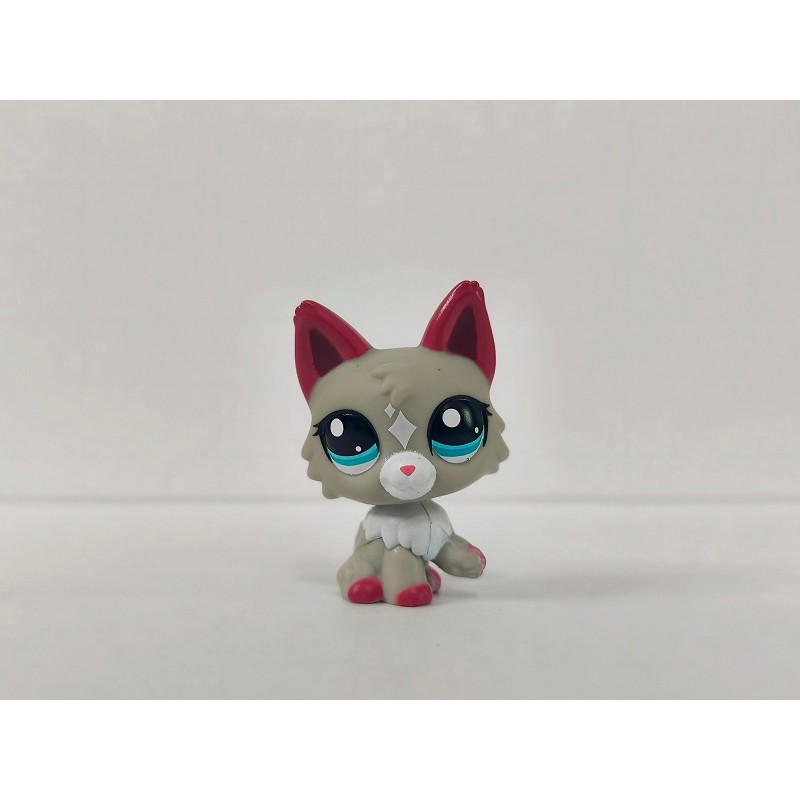 LPS Toy Littlest Pet Shop Lobo Persa Cinza Branco Rosa # 25 Figura ...