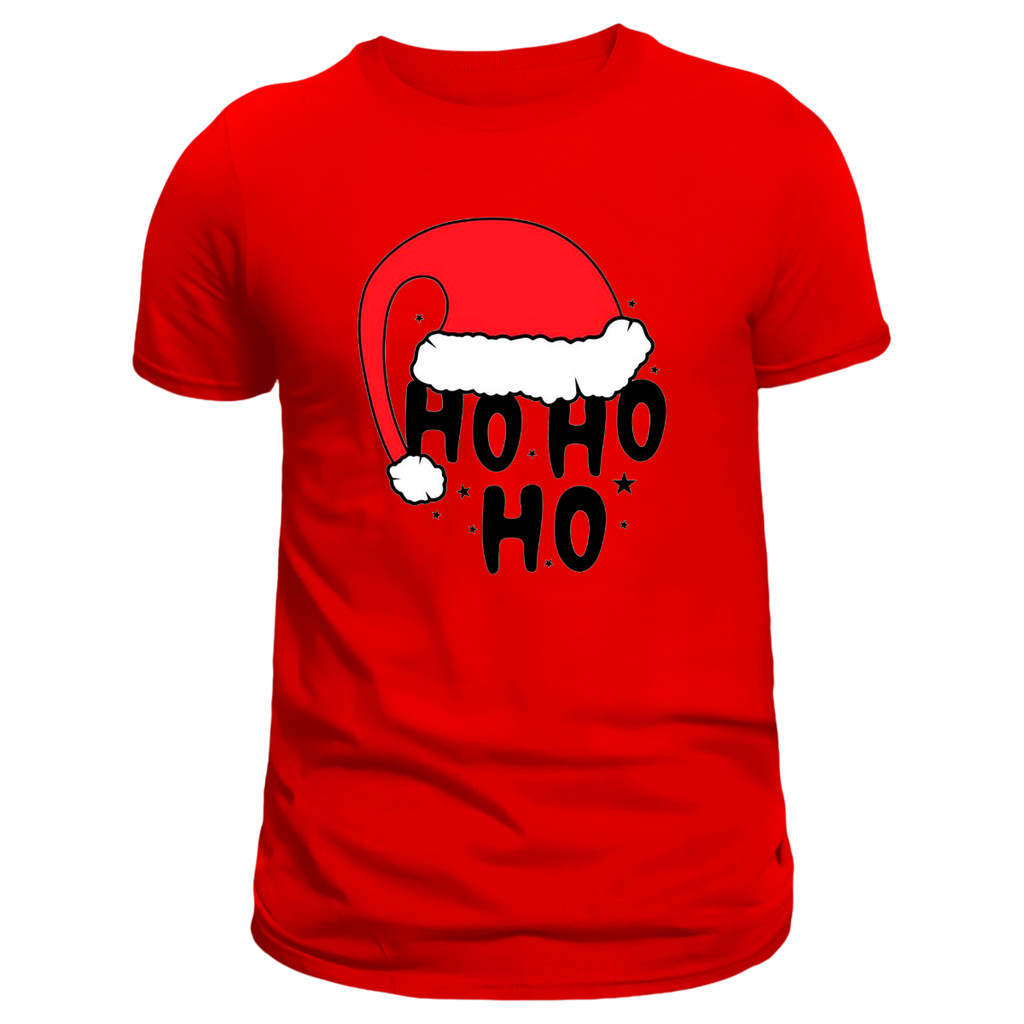 Camiseta unissex Estampa Natal 100% Algodão Premium hohoho P adulto ao G3 plus size