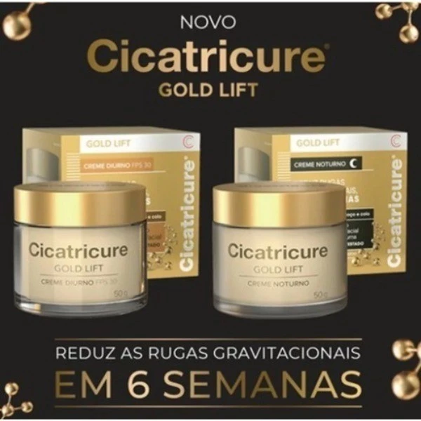 Kit Cicatricure Ouro Noturno + Diurno Fps30 Creme Antissinais Facial 50g Cada