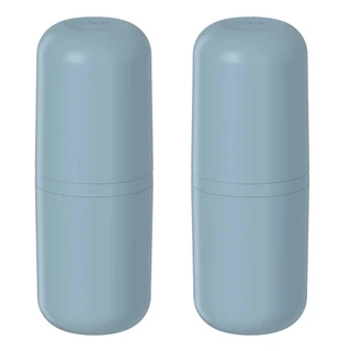 2x Porta Escova de Dente Banheiro OU Bold Azul com Tampa