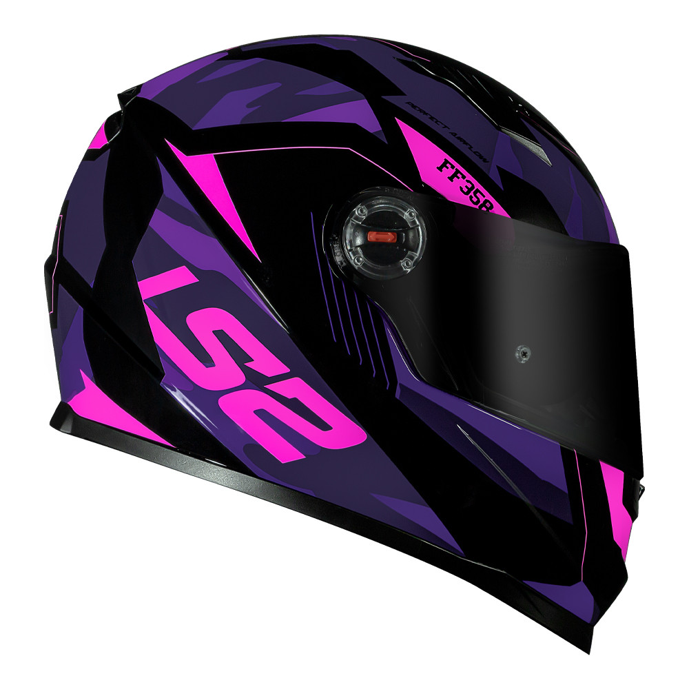 Capacete Feminino LS2 FF358 Tank Roxo Rosa Brilhante Fechado