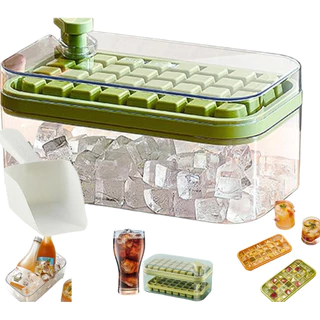 Forma De Gelo 64 Cubos Camada Dupla Recipiente Tampa/bandeja