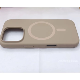 Capa Magnética Líquida Com Buraco Grande , Cor Sólida , Caixa De Silicone Flocada Para IPhone 16 15 14 13 12 Pro Max PLU