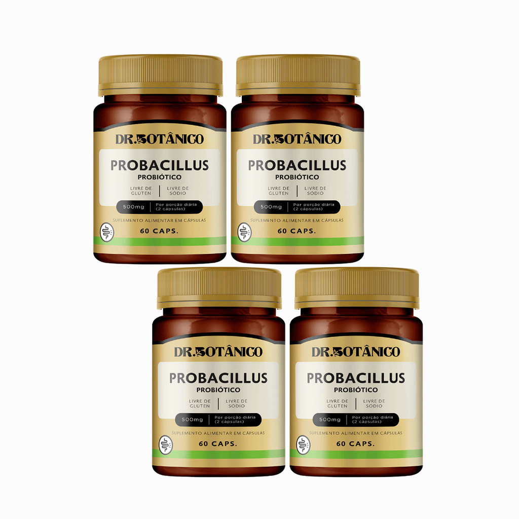 KIT 4 UN PROBACILLUS 500MG 60 CAPSULAS DR. BOTANICO | Shopee Brasil