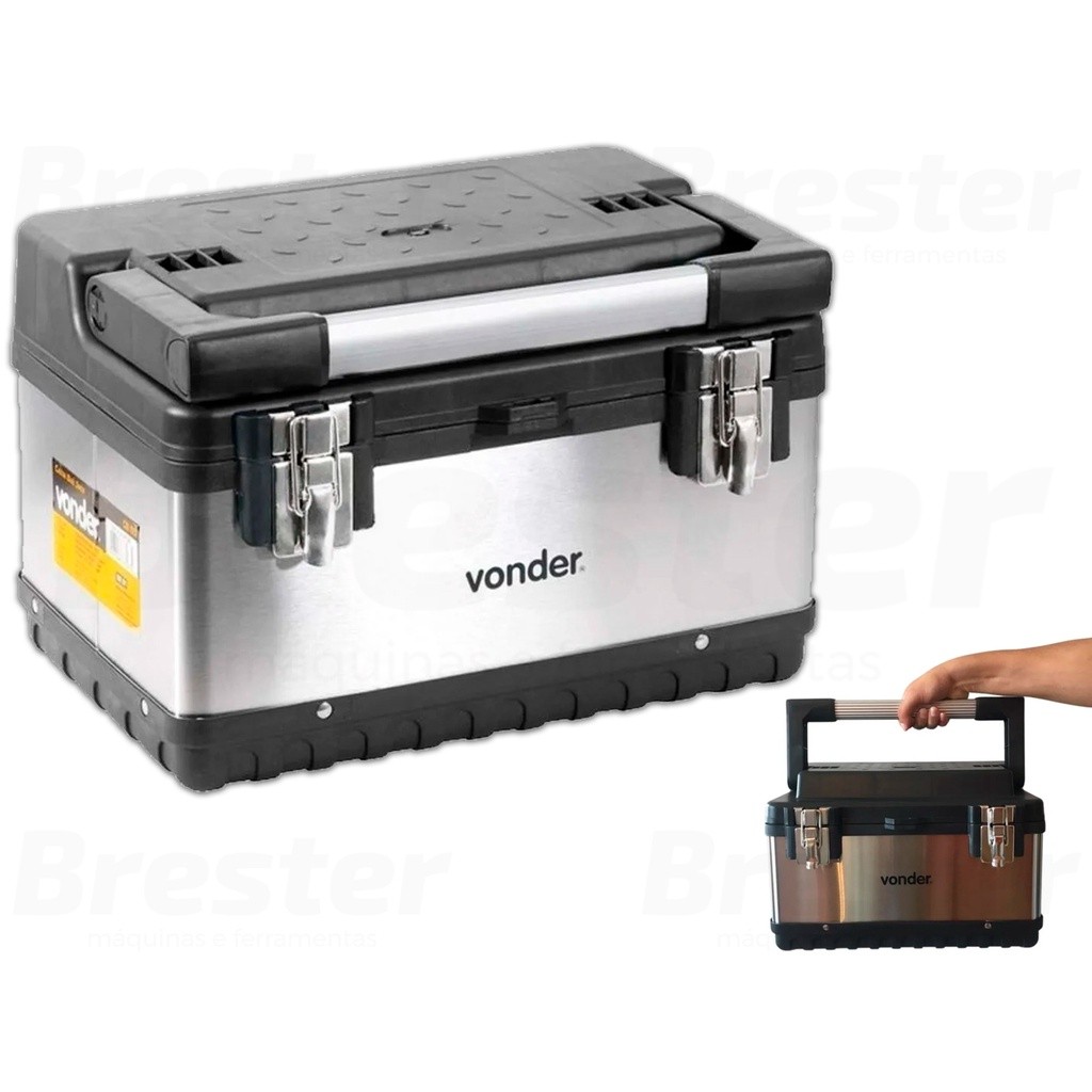 Caixa Baú Maleta Para Guardar Ferramentas Plástica Aço Inox Vonder Cbi ...