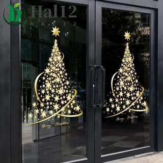 HALB Christmas Adesivos Para Janelas De Árvore , Grandes Decalques De Natal Removíveis , Decoração De Casa Mural 