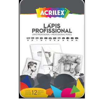 Estojo Lápis Graduado Profissional Acrilex com 12 unidades