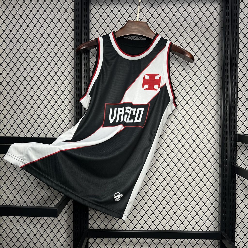 Camisa Retro Masculina vasco 2000 Home preto Sleeveless Colete Treino