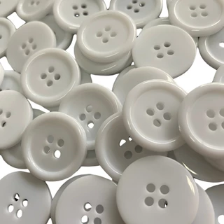 Botão De Costura Branco 20mm 4 Furos Artesanato