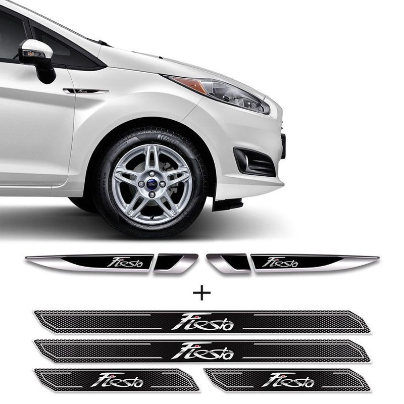 Aplique Compativel New Fiesta + Soleira Da Porta Protetora