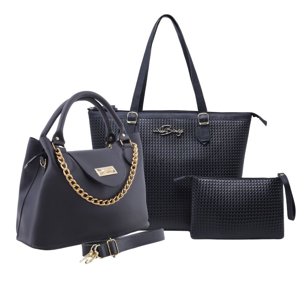 Kit Bolsa Sacola Para O Dia A Dia + Bolsa Tiracolo Espaçosa Com Bolso ...