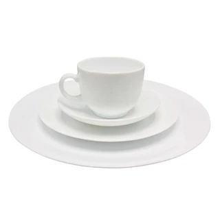 Aparelho de Jantar Vidro Branco 16 peças Completo Lovely em Oferta na Shopee