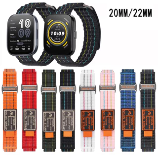 Pulseira 22mm de Nylon para Smartwatch Amazfit GTR 2 3 4 2e Bip 5 6 Pace GTR 47mm