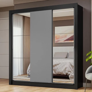 Guarda-Roupa Casal 3 Portas de Correr com Espelhos Nobre Madesa em Oferta na Shopee