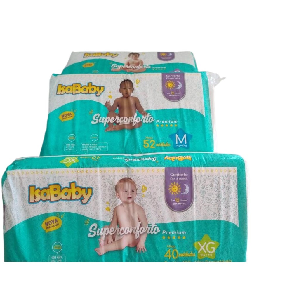 Fralda Descartável Premium Super conforto Pacotão Hiper Econômico - Isababy