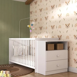 Berço Cômoda com Colchão Incluso Meu Bebê Multimóveis MP4309 em Oferta na Shopee