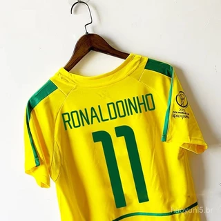 2004 Seleção brasileira Xiaoluo camisa de futebol No. 10 Ronal Dinio retro camisa de manga curta