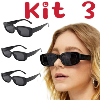 Kit 3 Óculos De Sol Retrô Vintage  preto  marisa em Oferta na Shopee