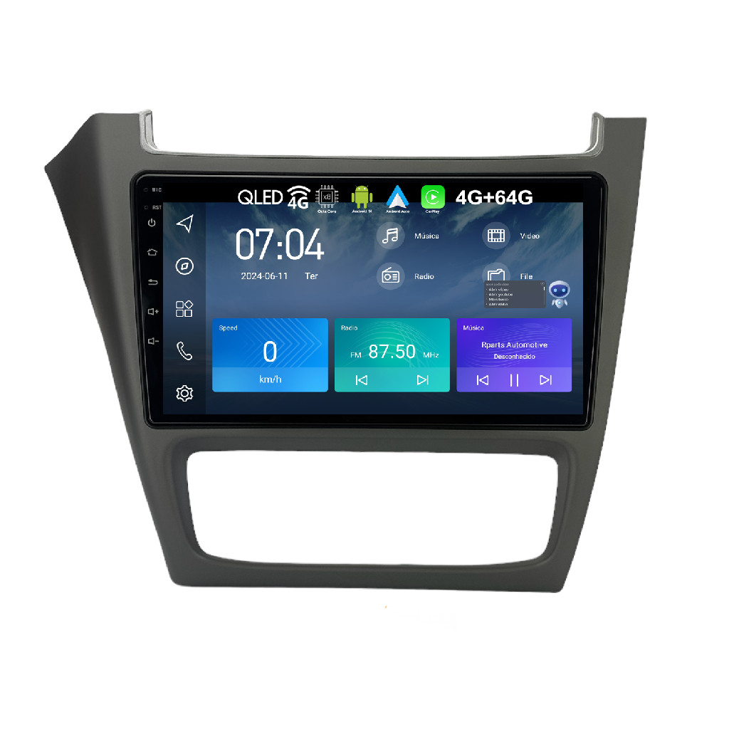 Kit Multimidia 9 Polegadas Android VW Fox Crossfox Spacefox G3 2014 a ...