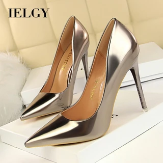 IELGY Estilo Europeu E Americano Moda Salto De metal Alto Feminino Bico Fino sexy Presentes Para Boate