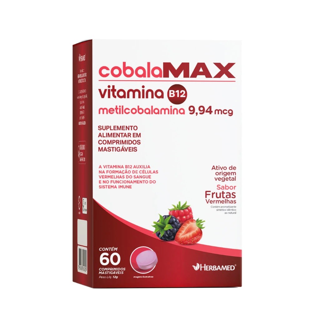 Vitamina B12 Metilcobalamina 60 Comp. Mastigável - Herbamed | Shopee Brasil