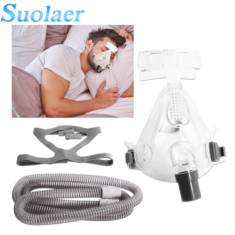 Máscara Facial Completa CPAP De Silicone Auto BiPAP Nasal Para Apnéia ...