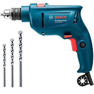 Furadeira de impacto 3/8" 450 Watts velocidade variável com 3 brocas - GSB 450 RE Bosch