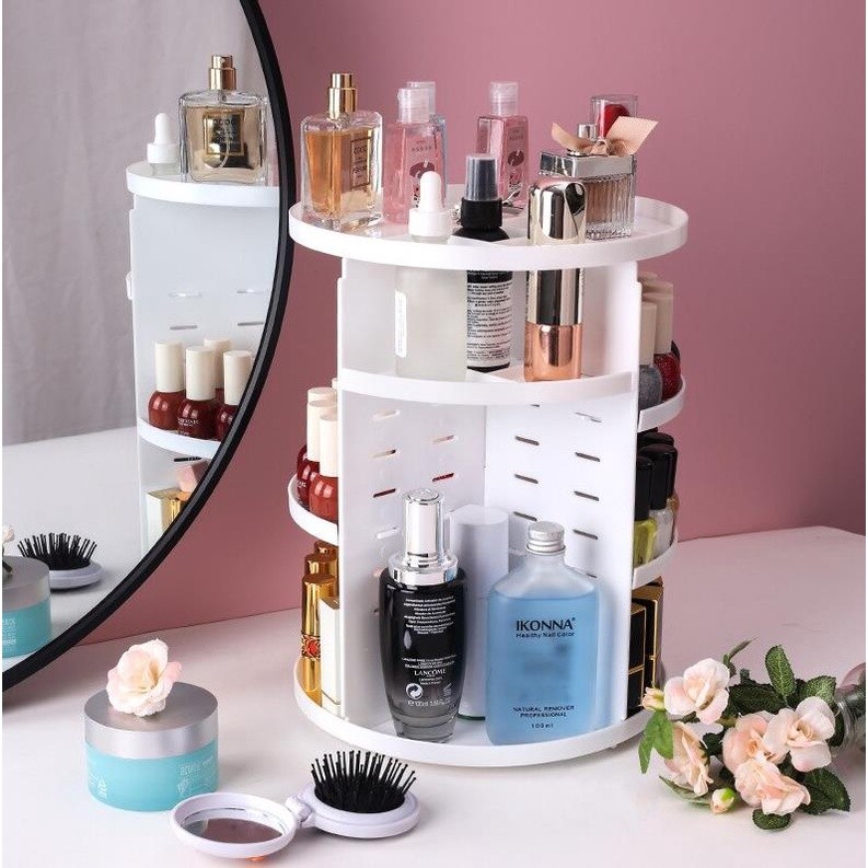 Organizador De Cosméticos e Maquiagem Acrilico 360º Giratório Perfumes ...