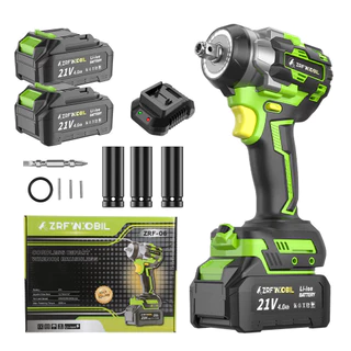 Chave Impacto 21V 550Nm Profissional 2 Baterias 4000mAh 12 Acessórios Obras
