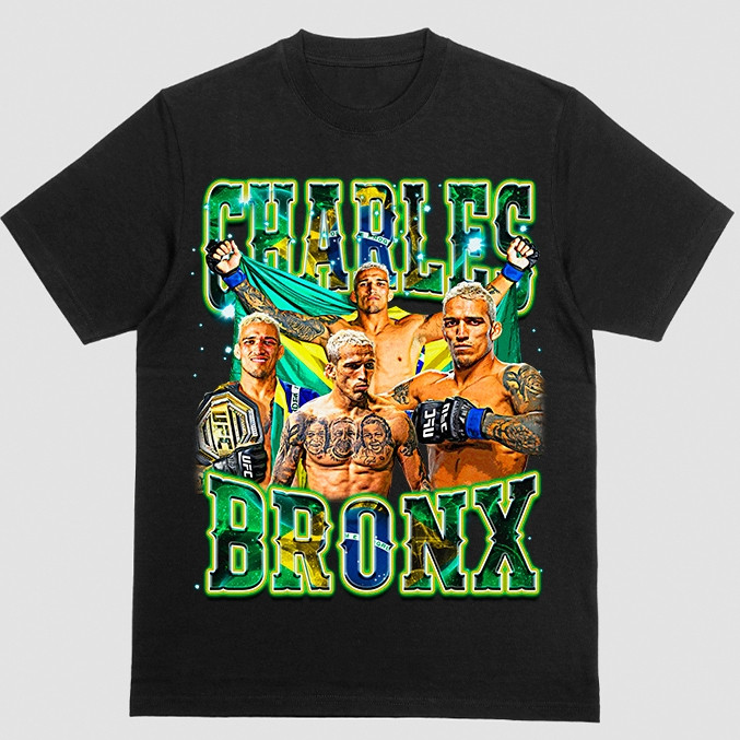 Camiseta Lutador UFC Charles Do Bronx Brasil Vintage Camisa Promoção Masculina