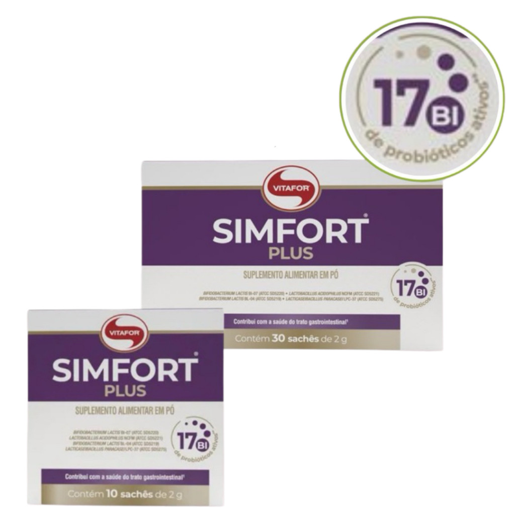 Simfort plus caixa 10 sachês 2g Próbióticos Ativo - Vitafor | Shopee Brasil