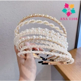 ANA1108 KIT 10PCS Tiaras Delicada Feminina Pérola Luxo Arco Cabelo（10 modelos diferentes） em Oferta na Shopee