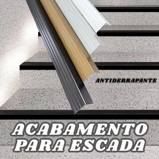 Cantoneira - Acabamento para Escada em Alumínio - Antiderrapante - Selecione a cor e tamanho
