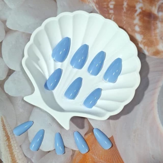 Kit De Unhas Artificiais Longas E Brilhantes Em Cor Pura, Com Gel De Gelatina Para Festa, Dança E Uso Diário VIP TOP
