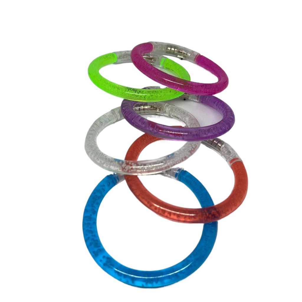 Kit Com 40/80 ou 120 Pulseiras Bracelete Led Pisca Neon Coloridas Festa ...