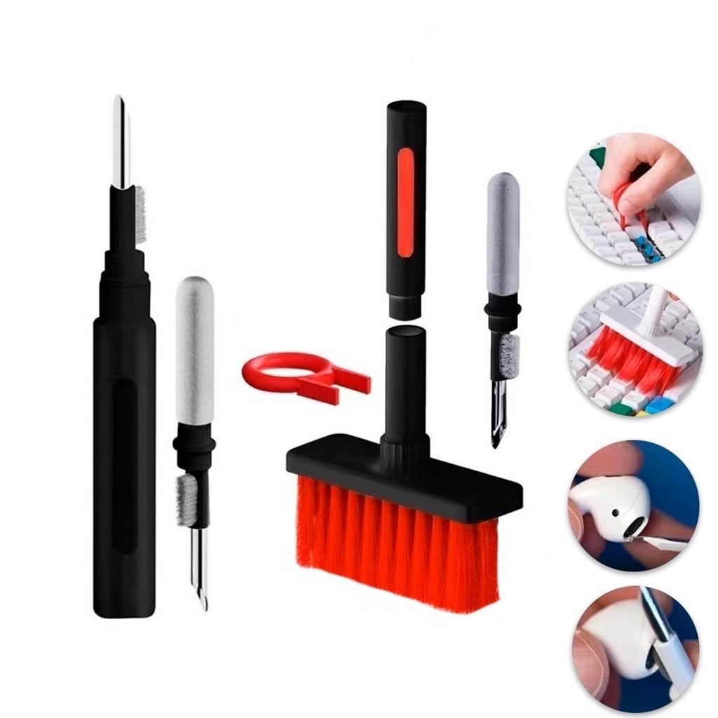 Escova Kit de Limpeza 5 Em 1- Escova Multifuncional de Limpeza de Aparelhos Teclado/Celular/Fones de Ouvido/Camêras etc.