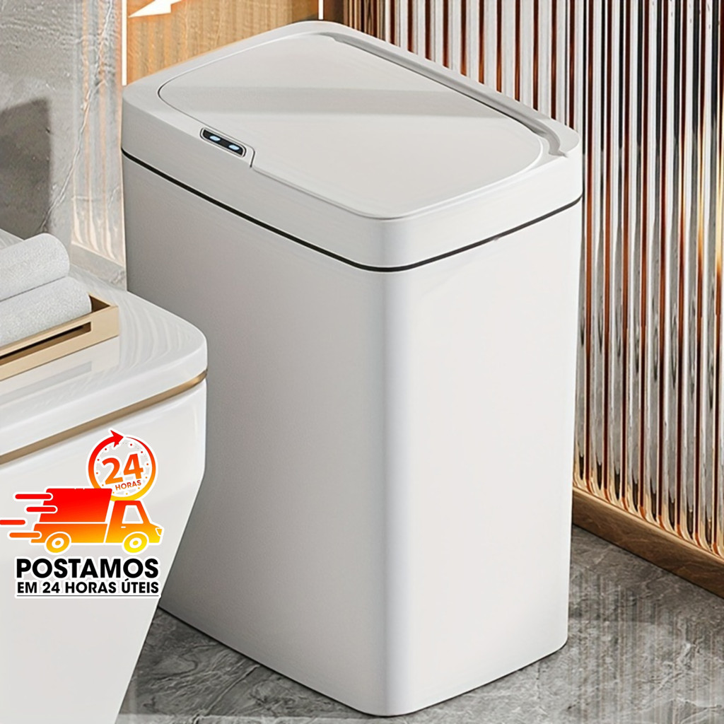 Lixeira com Sensor 15L Automático Inteligente Abre Fácil Cesto Lixo ...