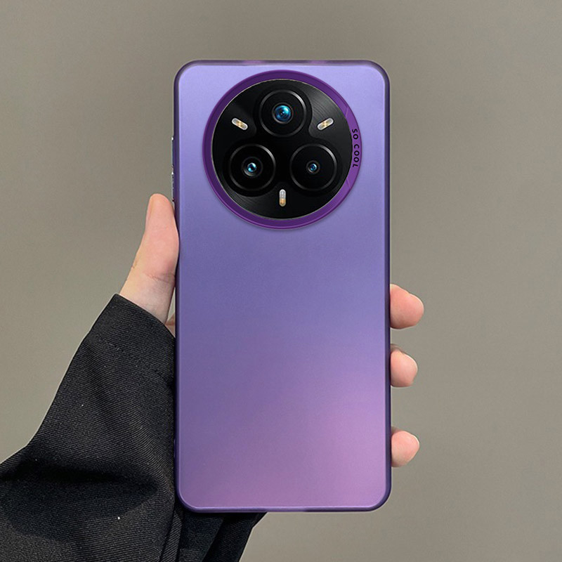 realme 14 Pro + 5G realme14 14 5G Caixa Resistente Ao Desgaste Com Toque De Pele Prateada Colorida Fosca Capa Móvel