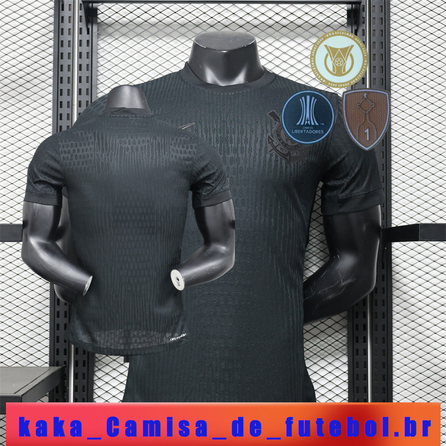 Camisa de futebol 2024/25 CS versão esportiva personalizada camisetas masculinas listradas pretas