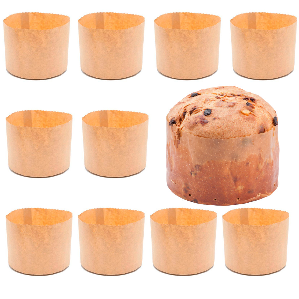 20 Forma Para Assar Panetone 500g De Papel Kraft Liso