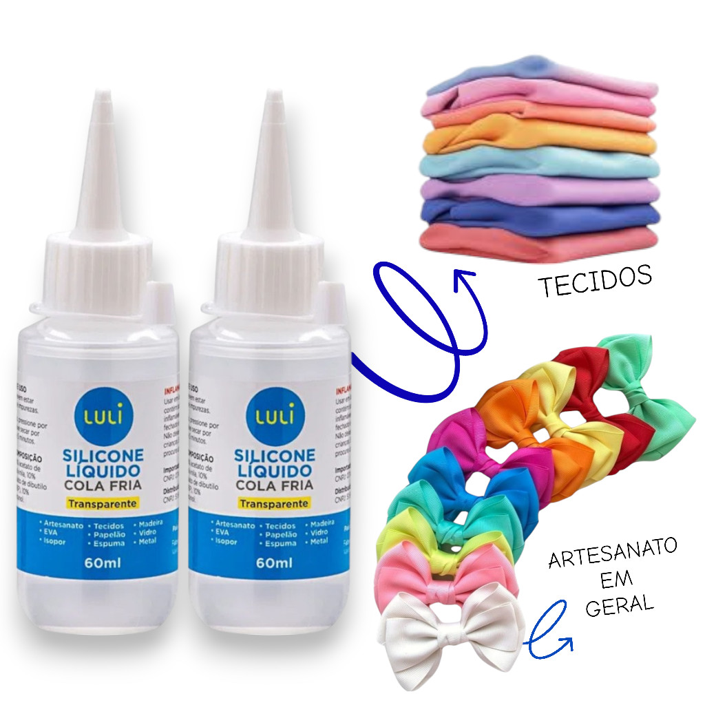 2 Colas De Silicone Fria Líquida Para Artesanato 60 Ml - LULI | Shopee ...