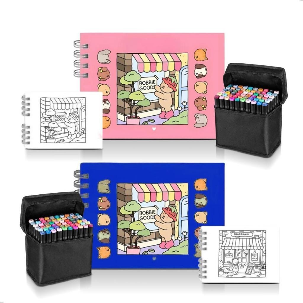 Livro de colorir BOBBIE GOODS + CANETINHA TOUCH 24/36/60 Cores | Shopee ...