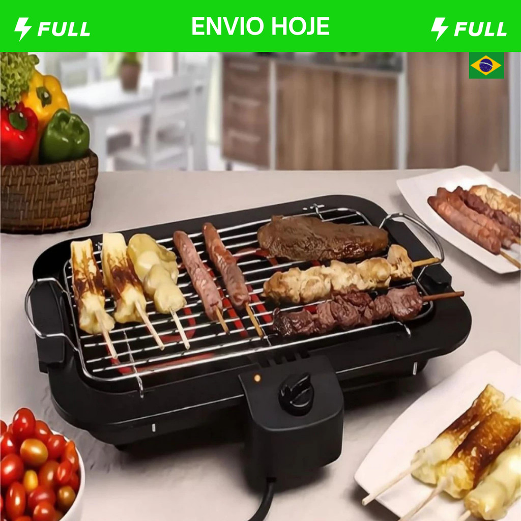 Churrasqueira Elétrica Portátil Apartamento Sem Fumaça Grill Churrasco ...