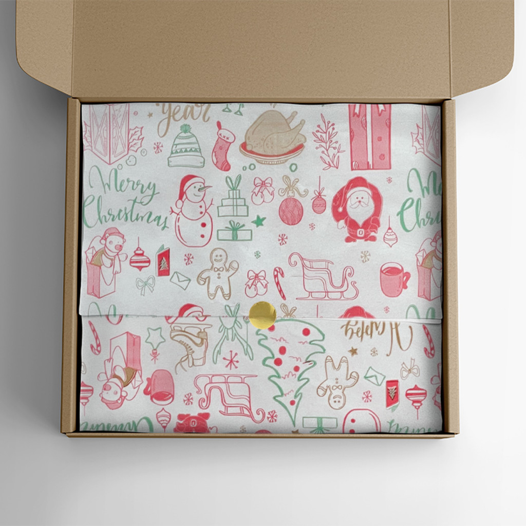 Papel de Seda Premium Estampa Natal e Réveillon