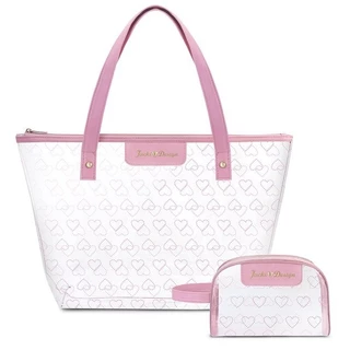 Kit Bolsa Shopper e Necessaire Transparente LOVE - Rosa