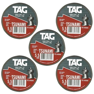Kit 5 Chumbinhos 5.5 Para Caça Destruição Perfuração Tsunami