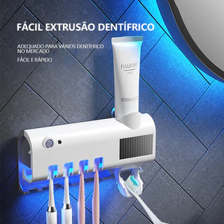 Dispenser Automático de Pasta de Dente Com Suporte Para Escovas e Esterilizador UV - WYL em Oferta na Shopee