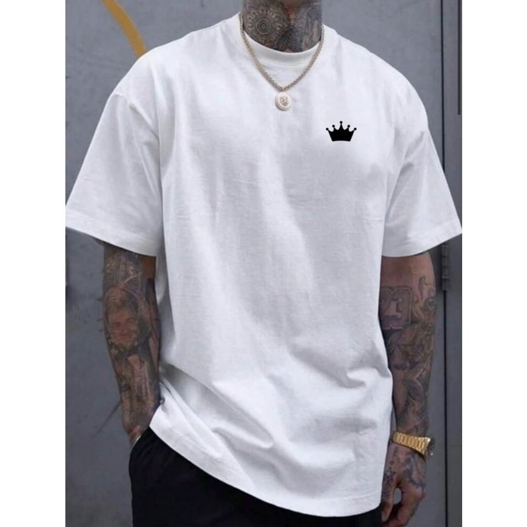 Camiseta Camisa Masculina Coroa 100% Algodão Básica Malha 30.1 Plus Size