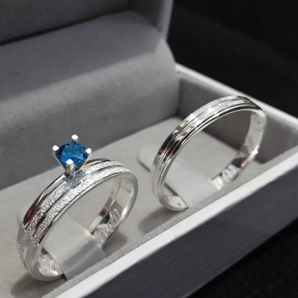 Alianças de Namoro e Compromisso em Prata950 diamantada 3mm Fina e Anel ...