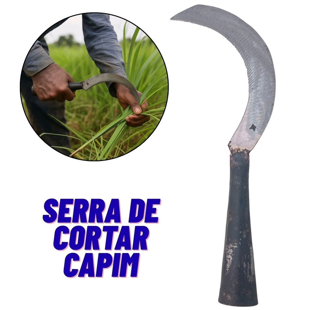 Serra Tira Capim Foice Pasto Com Dentes | Shopee Brasil